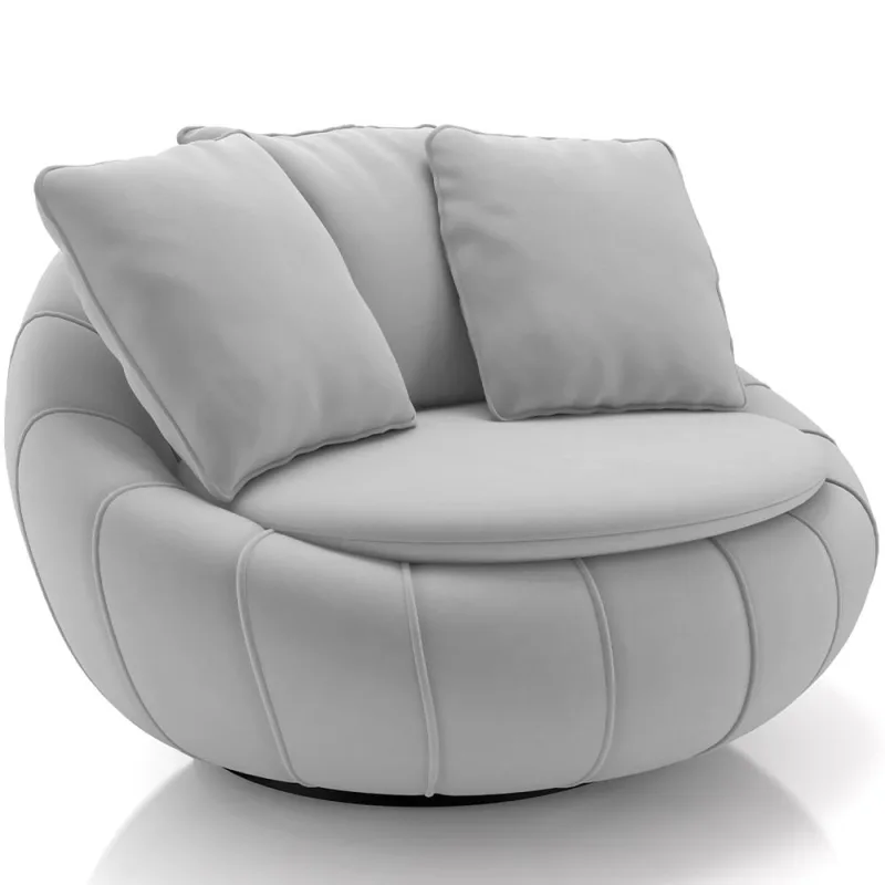 Poltrona Para Sala De Estar Decorativa Giratória Kira M03 Veludo Cinza - Lyam Decor - Lyam Decor