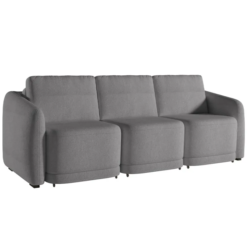 Sofá Cama para Sala de Estar 3 Lugares 306cm Montserrat K01 Bouclê Cinza -  Lyam Decor - Lyam Decor - Móveis