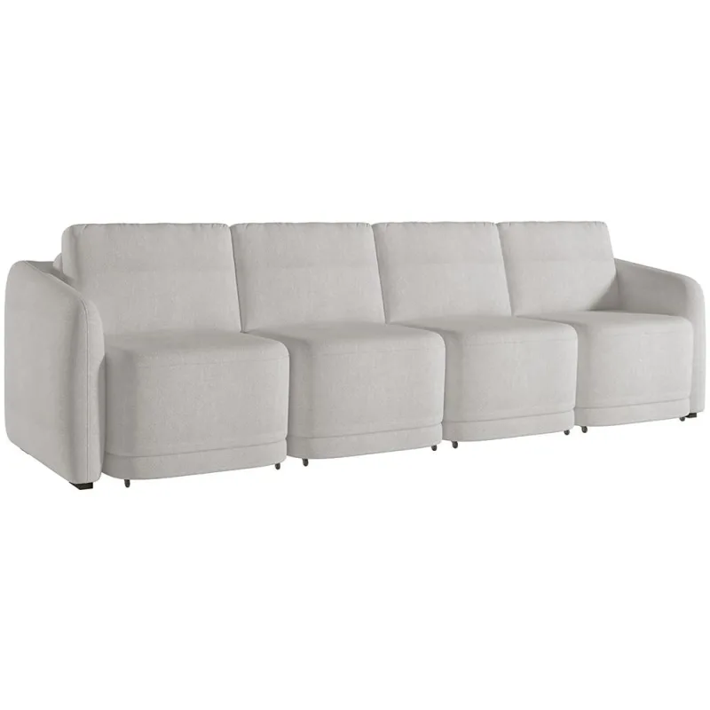 Sofá Cama para Sala de Estar 4 Lugares 356cm Montserrat K01 Bouclê Creme - Lyam Decor - Lyam Decor - Móveis
