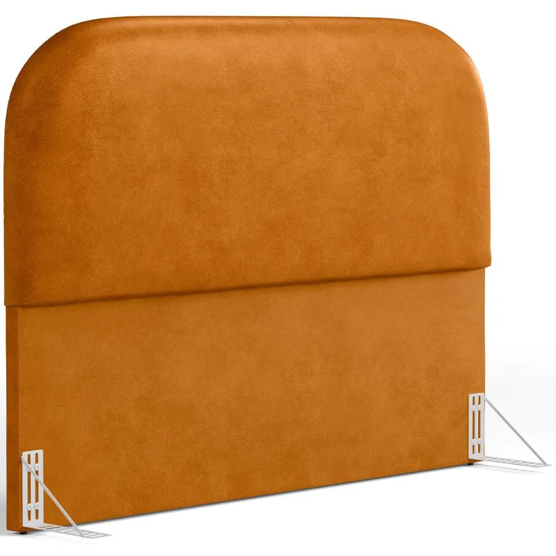 Cabeceira Cama Box Queen 160cm Orgânica Lanna W01 Couríssimo Whisky - Lyam Decor - Lyam Decor