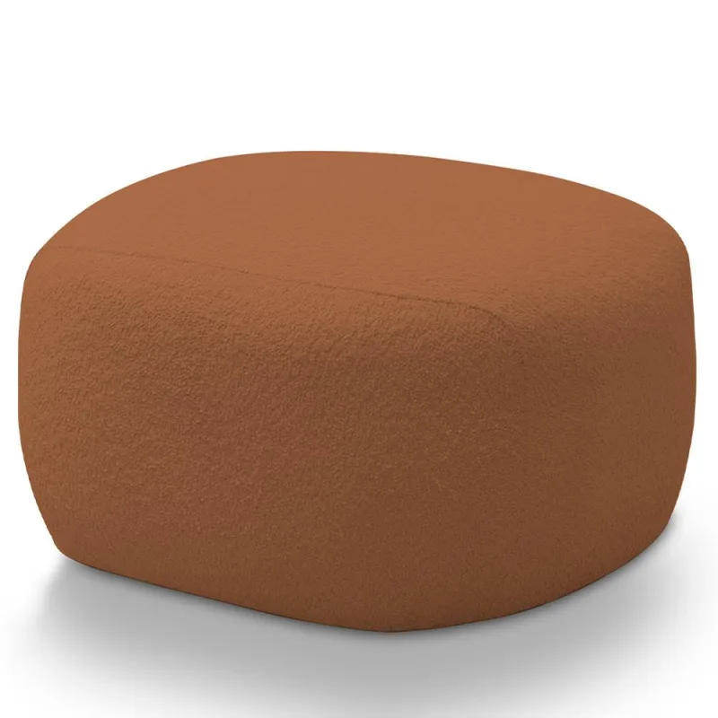 Puff Decorativo Orgânico Para Sala de Estar Living Barolo L06 Bouclê Terracota - Lyam Decor - Lyam Decor - Móveis