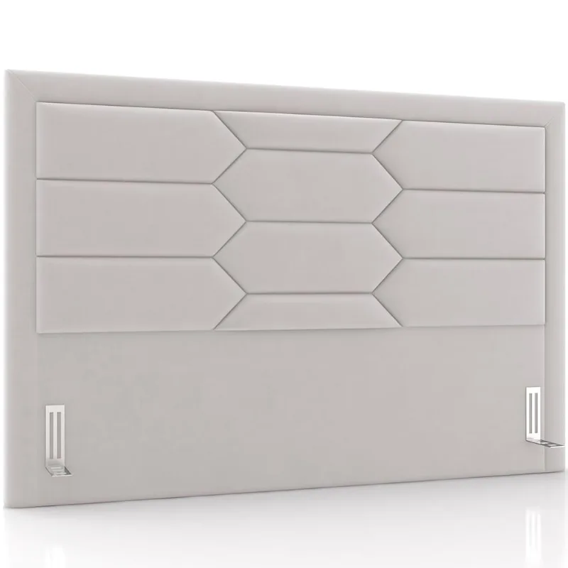 Cabeceira Cama Box Casal 140cm Estofada Nora P05 Veludo Cinza - Lyam Decor - Lyam Decor