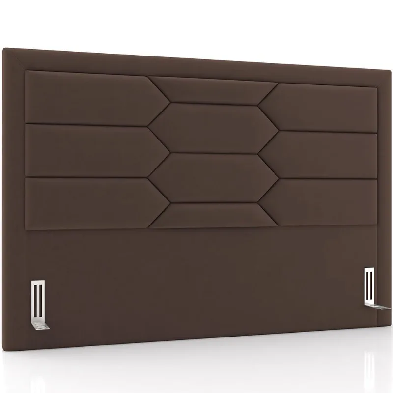 Cabeceira Cama Box Casal 140cm Estofada Nora P05 Veludo Marrom - Lyam Decor