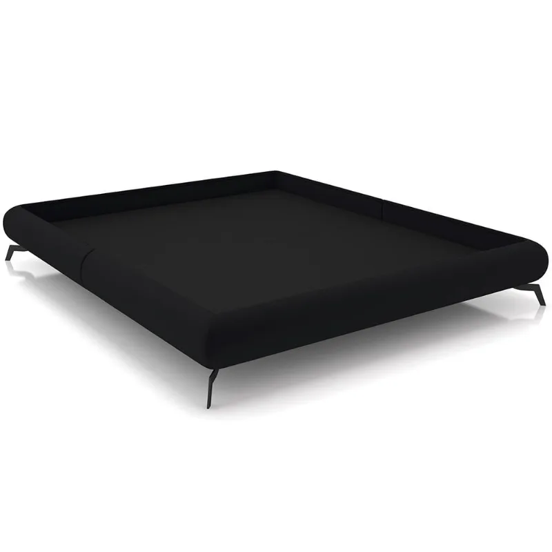 Cama Casal Queen Base Box Pés de Ferro Estilo Industrial 176cm Otto P05 Veludo Preto- Lyam Decor - Lyam Decor