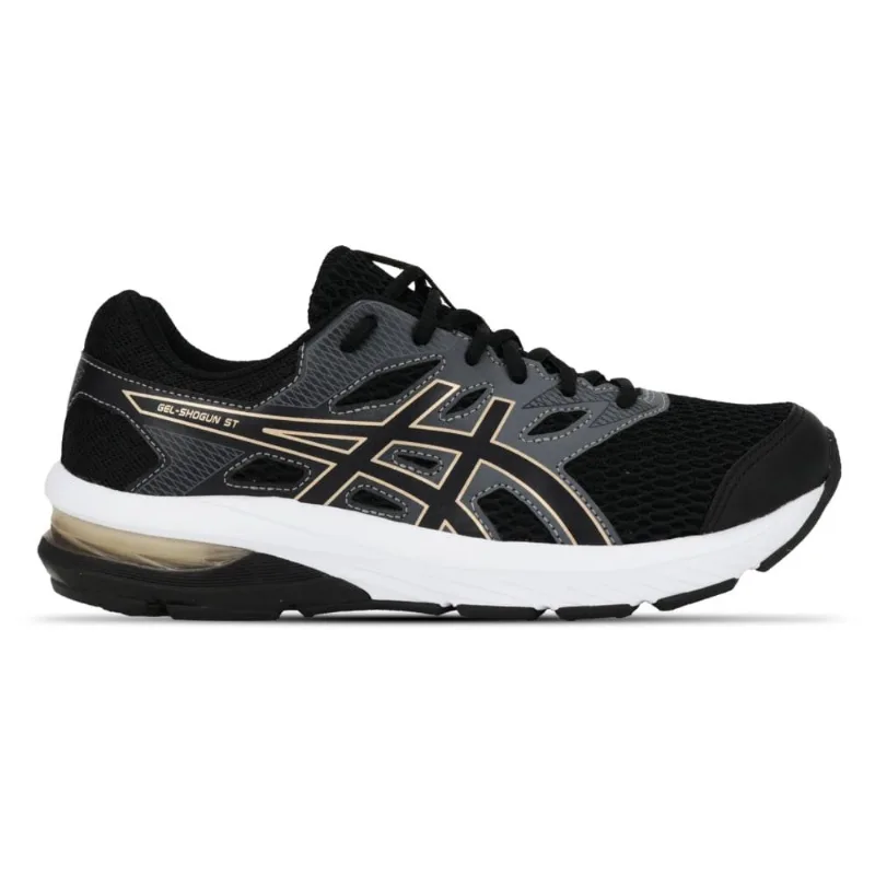 Tenis Asics Gel-shogun St Preto/dourado 34