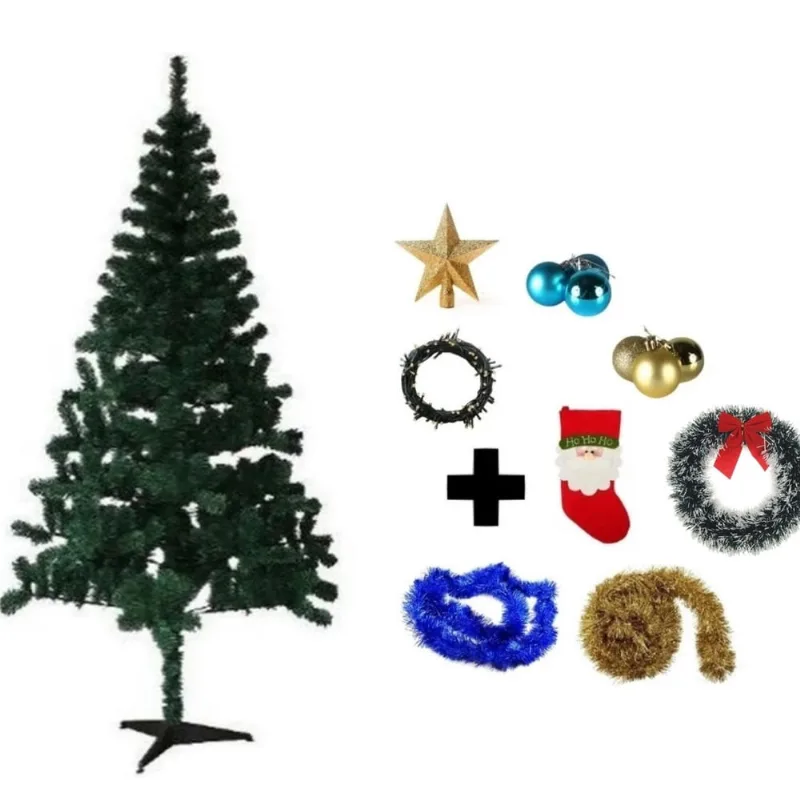 Árvore De Natal Decorada Grande 2,10 Cm 450 Galhos 8 Itens