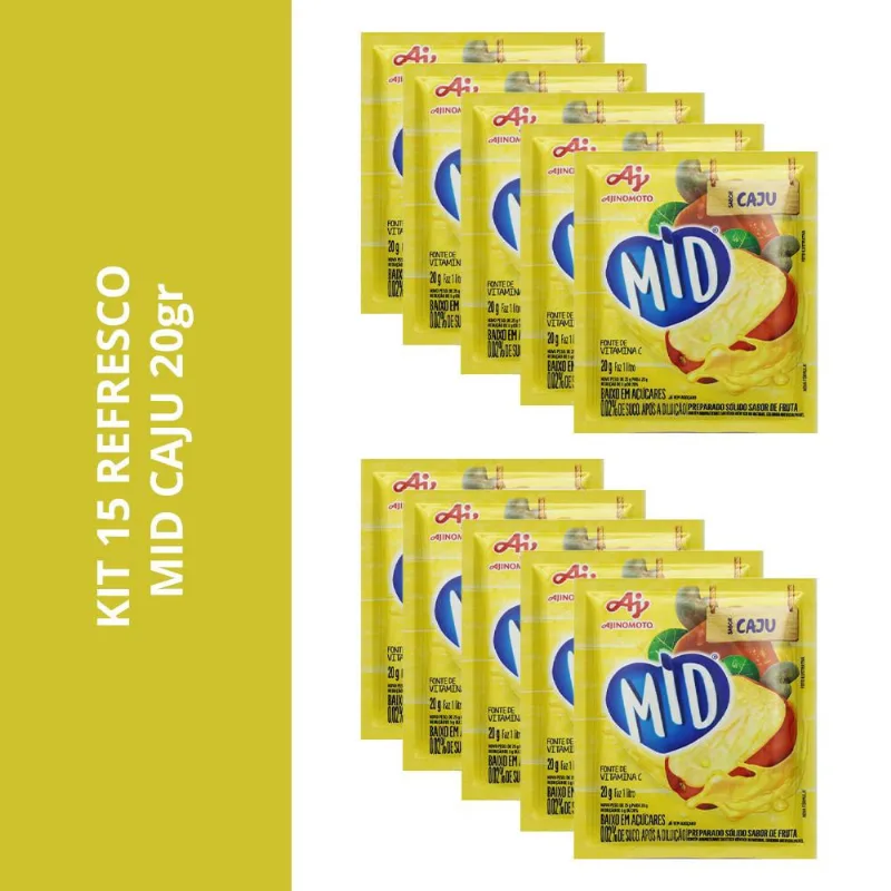 Kit 15 Refresco Mid Caju 20Gr