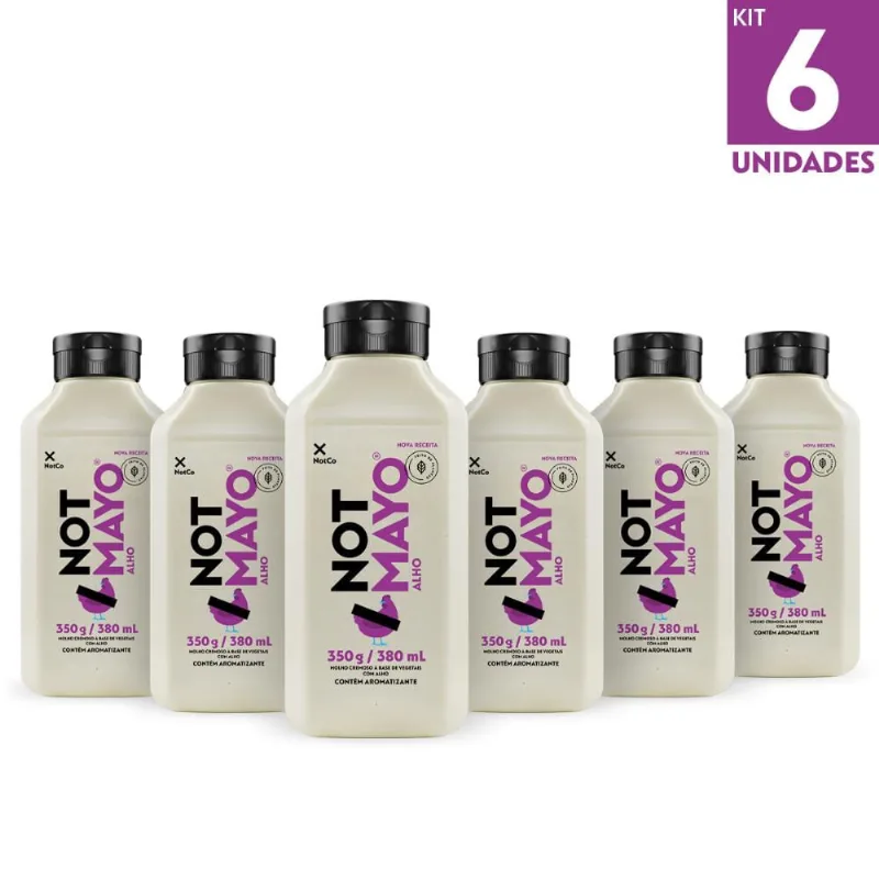 Kit 6x Maionese Vegetal NotCo NotMayo Alho Squeeze 350g