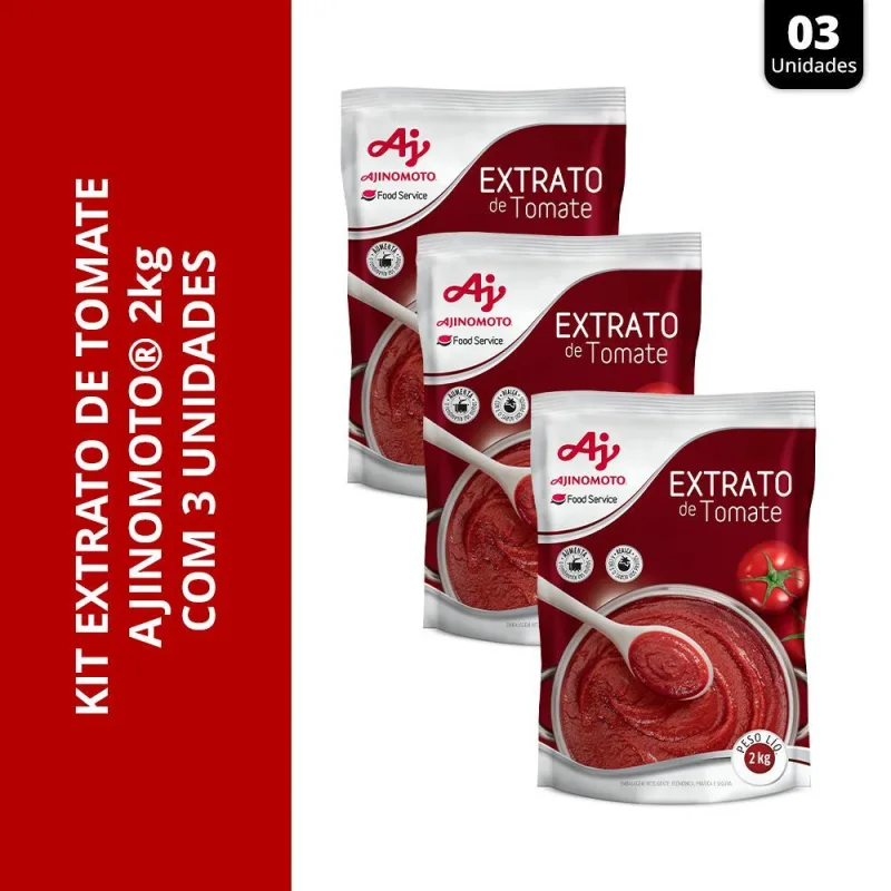 Kit Com 3 Unidades De Extrato De Tomate 2 Kg - Não Informado