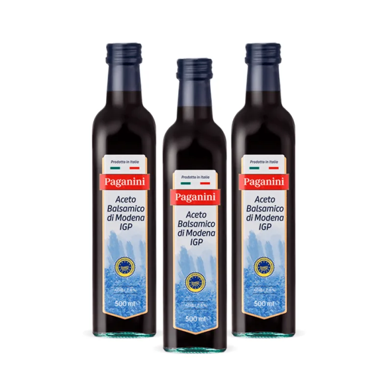 Kit 3 Vinagres Balsâmico Italiano Paganini 500ml Paganini - Não Informado - Mercearia