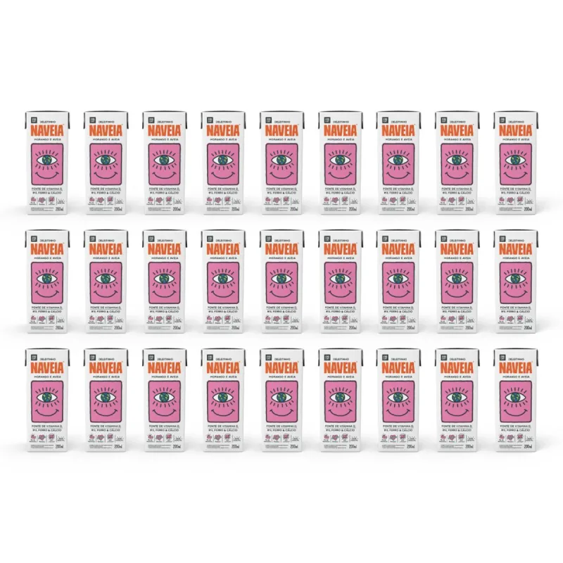 Kit 27x Bebida Vegetal Naveia Deleitinho Morango 200ml - Não Informado - Bebidas