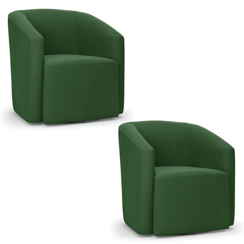 Kit 2 Poltronas Stella Max Giratória Suede Verde D Rossi - OUTRAS