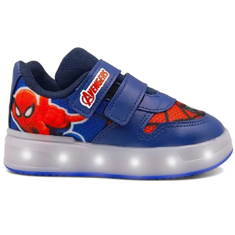 Tenis infantil com LED mini-pé homem aranha