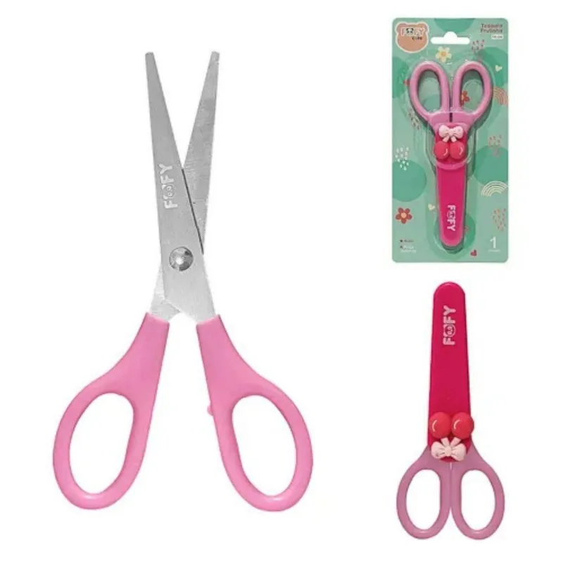 Tesoura Frutinha Rosa - 14cm - Ff1713 - Fofy