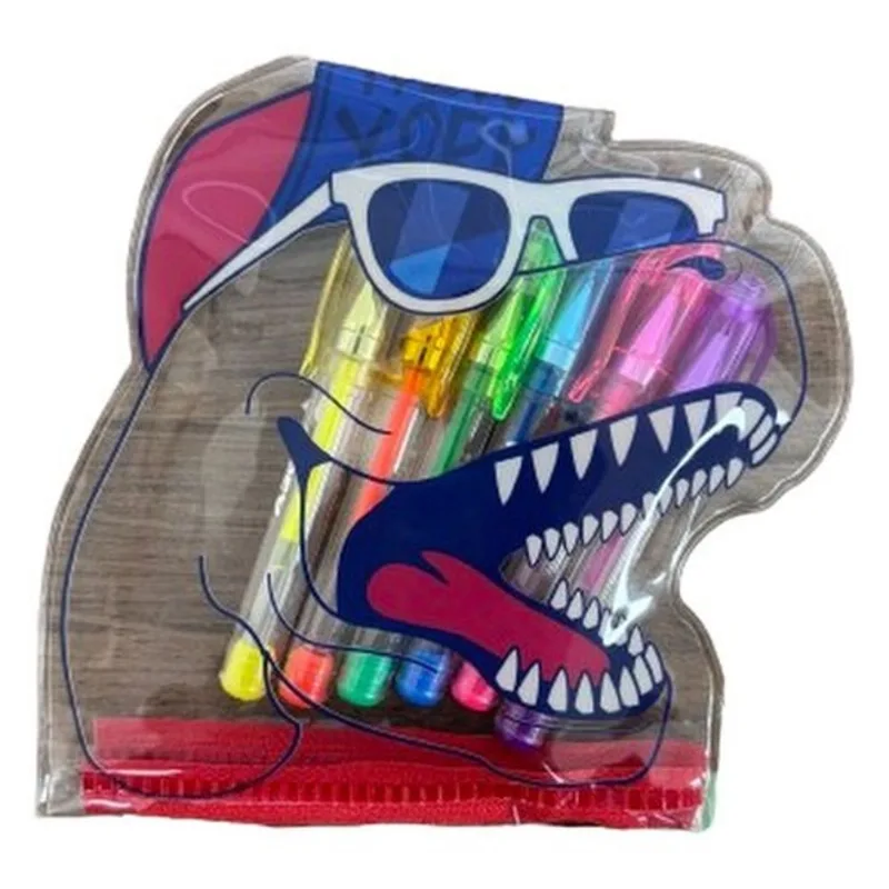 Kit De Canetas Fofy Dino 6 Cores (MP)