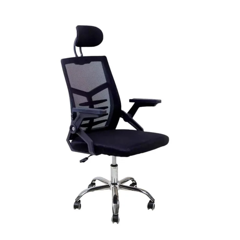 Cadeira de Escritório Diretor Relax Executiva Tela Mesh Base Giratória com Apoio Reclinável Preta - OUTRAS - Móveis