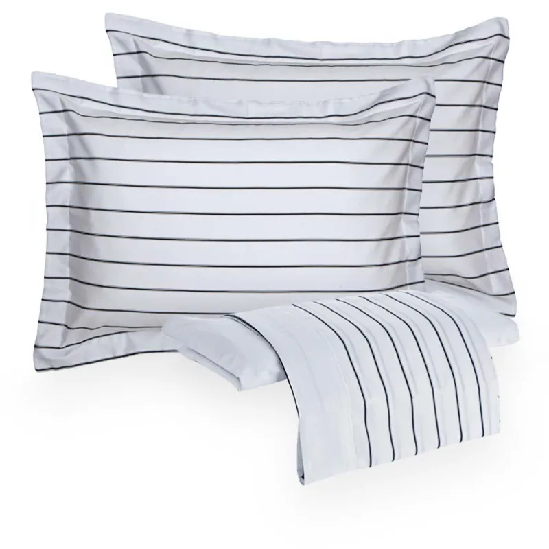 Jogo De Cama Casal 300 Fios Triest - Kacyumara Branco/preto