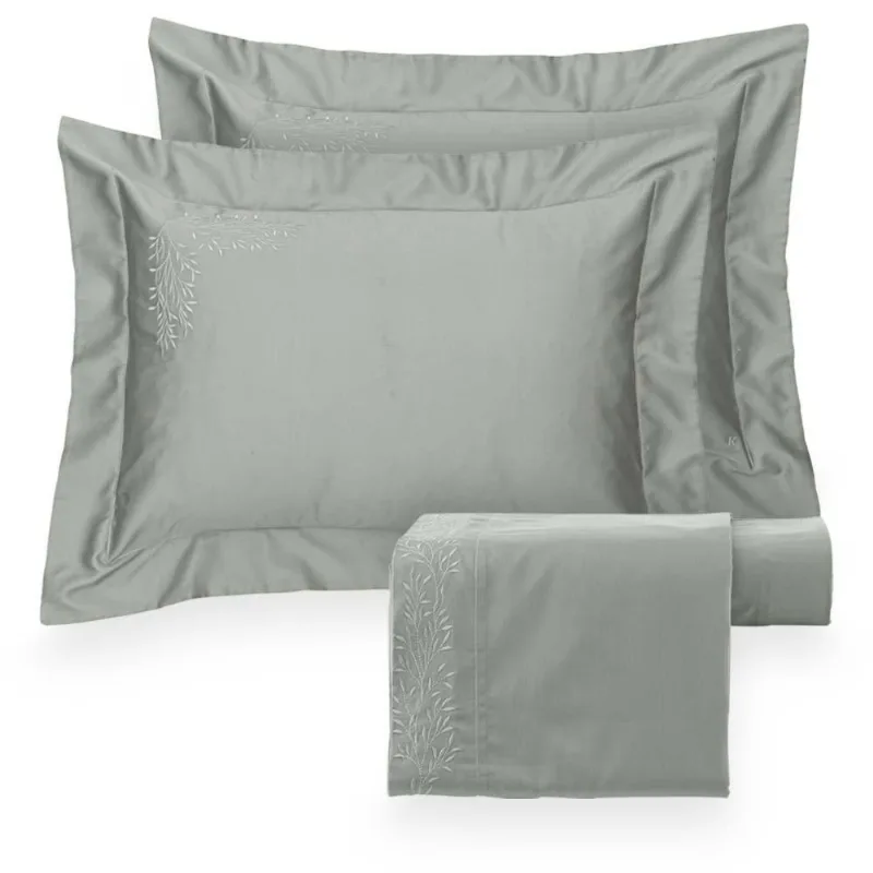Jogo De Cama Queen 300 Fios Bordado Taiti - Linha K Greenjoy - Kacyumara