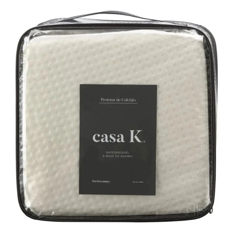 Protetor De Colchão Impermeável Bambu King Size Face Superior Poliéster Viscose Poliuretano