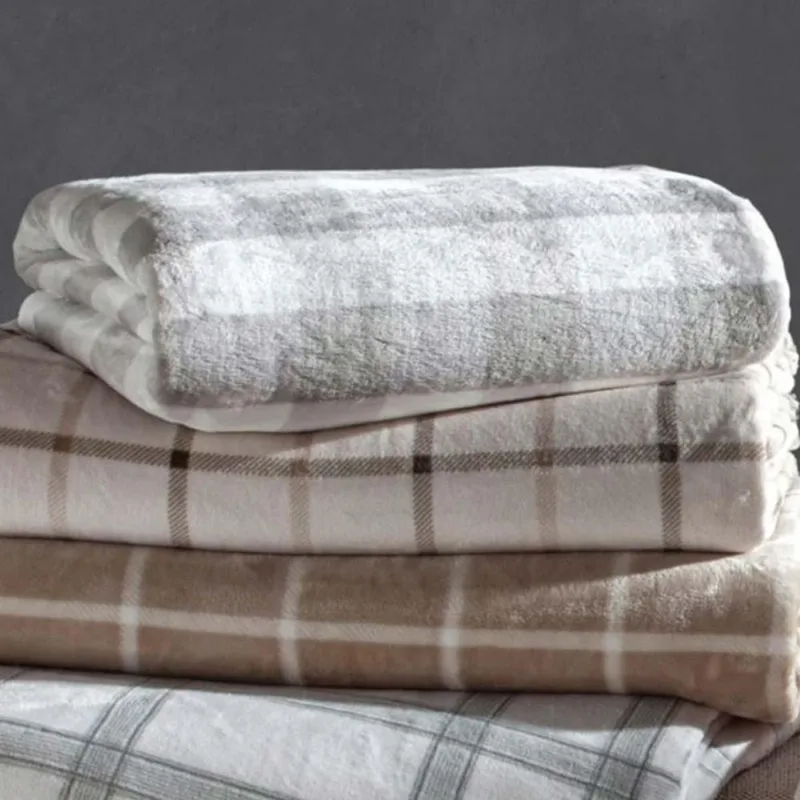 Cobertor Solteiro Blanket Vintage Toffee - Kacyumara Branco/Cinza
