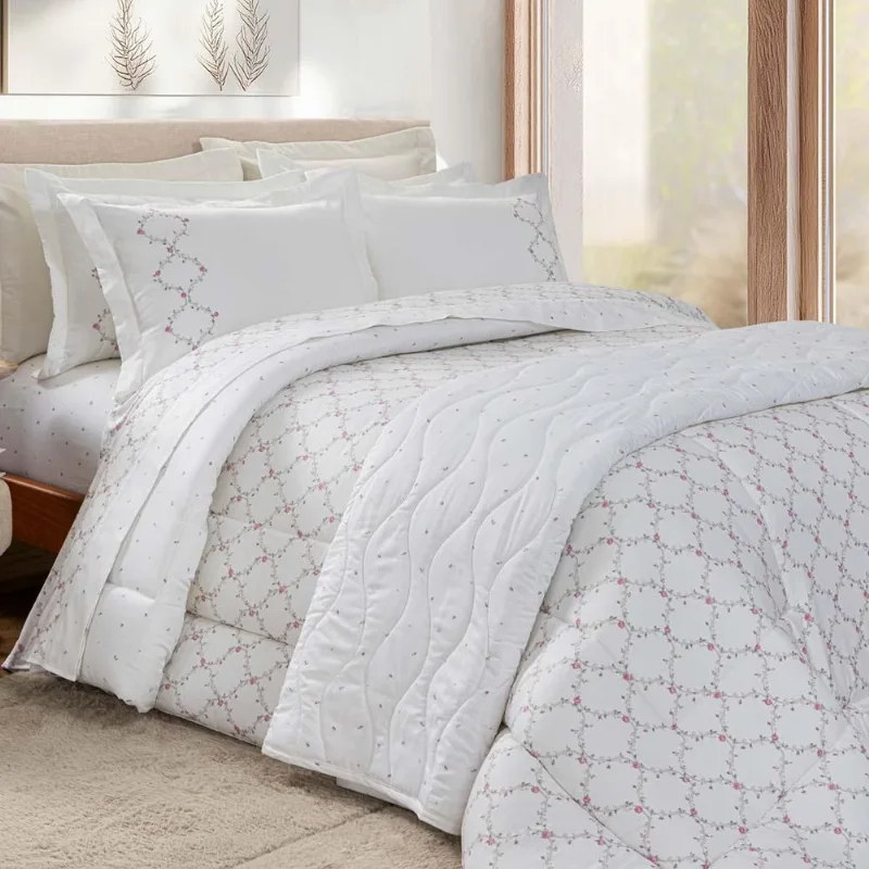 Colcha Queen 300 Fios Laudine - Kacyumara Estampada
