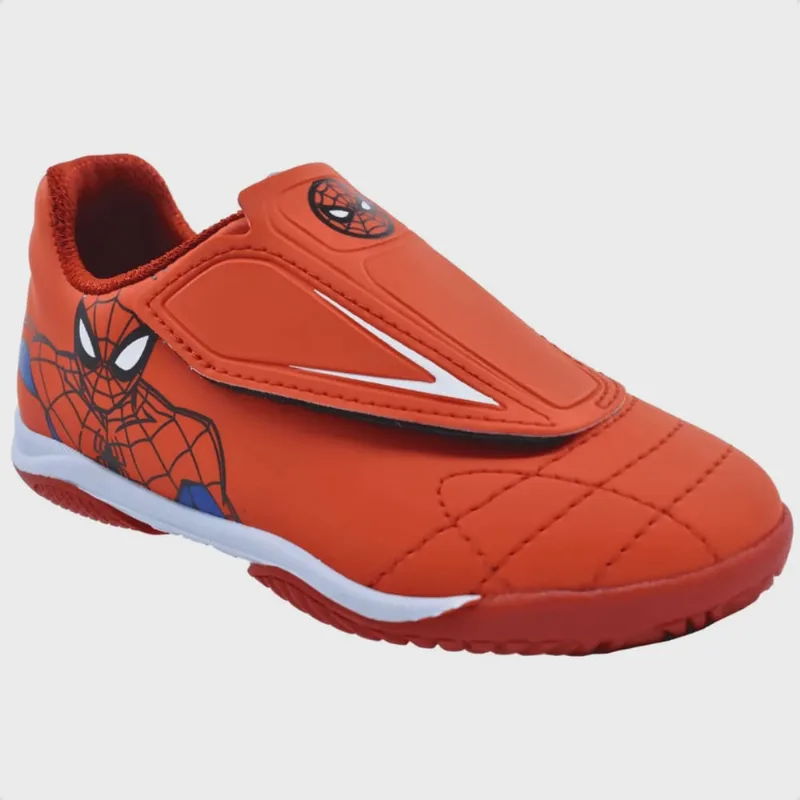 Chuteira Tênis Infantil Juvenil Dray Marvel Indoor Futsal Quadra Homem Aranha Spider Caneleira