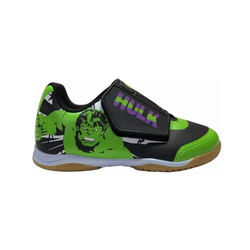 Tênis Chuteira Infantil Futsal Hulk Marvel Velcro 4116 Verde