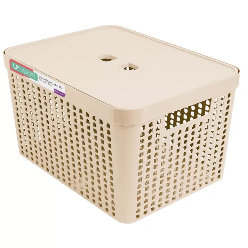 Cesto Organizador 17L Ratan LP House 8515FE Bege