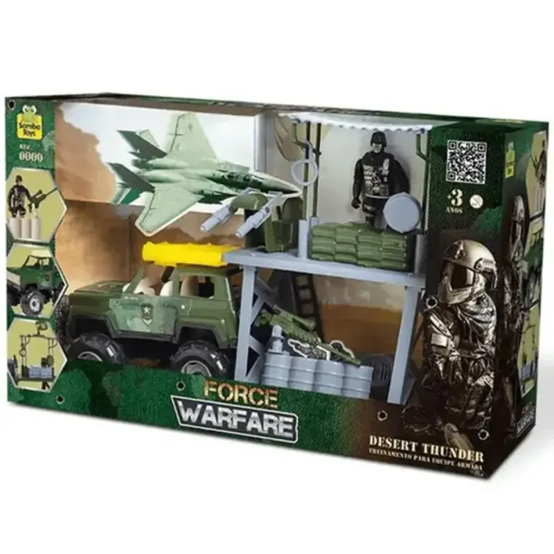 Jipe e Boneco Samba Toys Forte Militar - SAMBA TOYS - Brinquedos