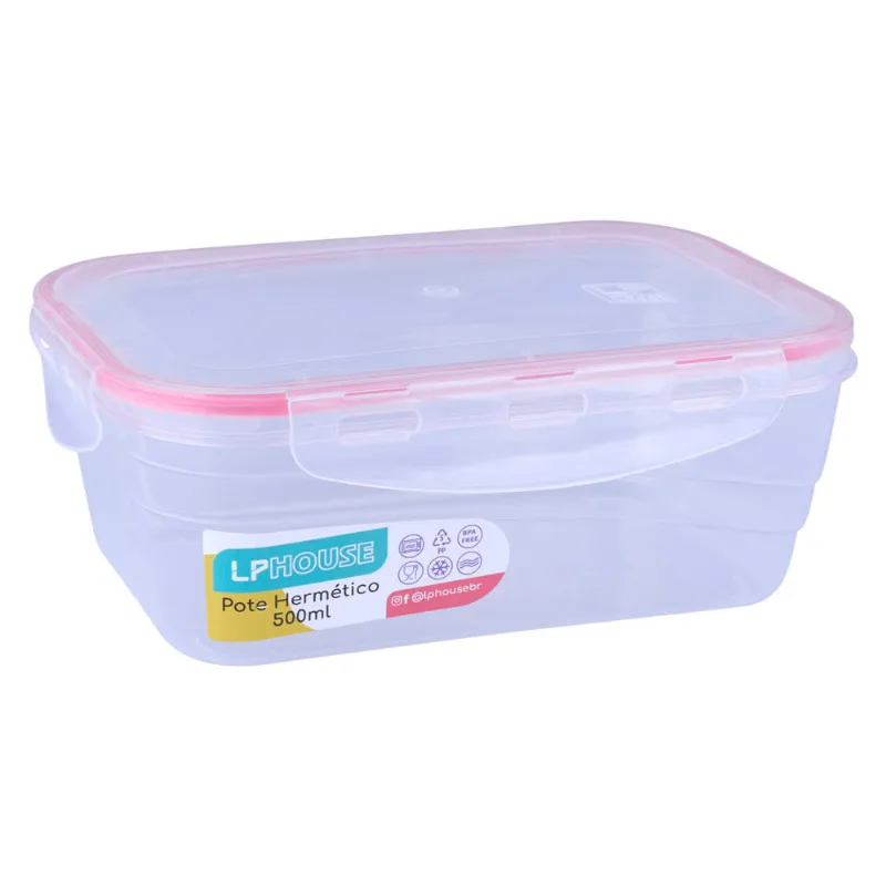 Pote Hermético Retangular 500ml 8100 LP House