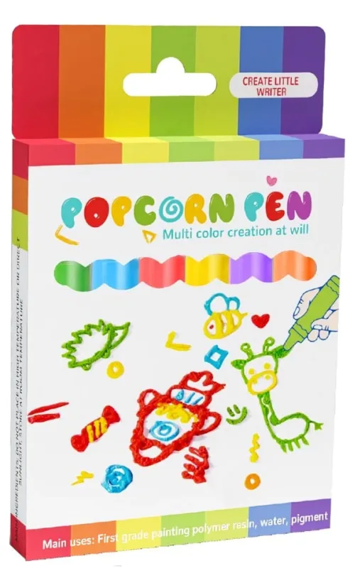 Caneta Magic Puffy Popcorn 3d Kit 6 Cores - LC