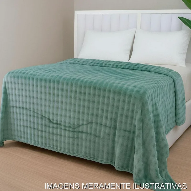 Manta Casal Conforto Habitat Verde 220x220cm (MP) - HABITAT