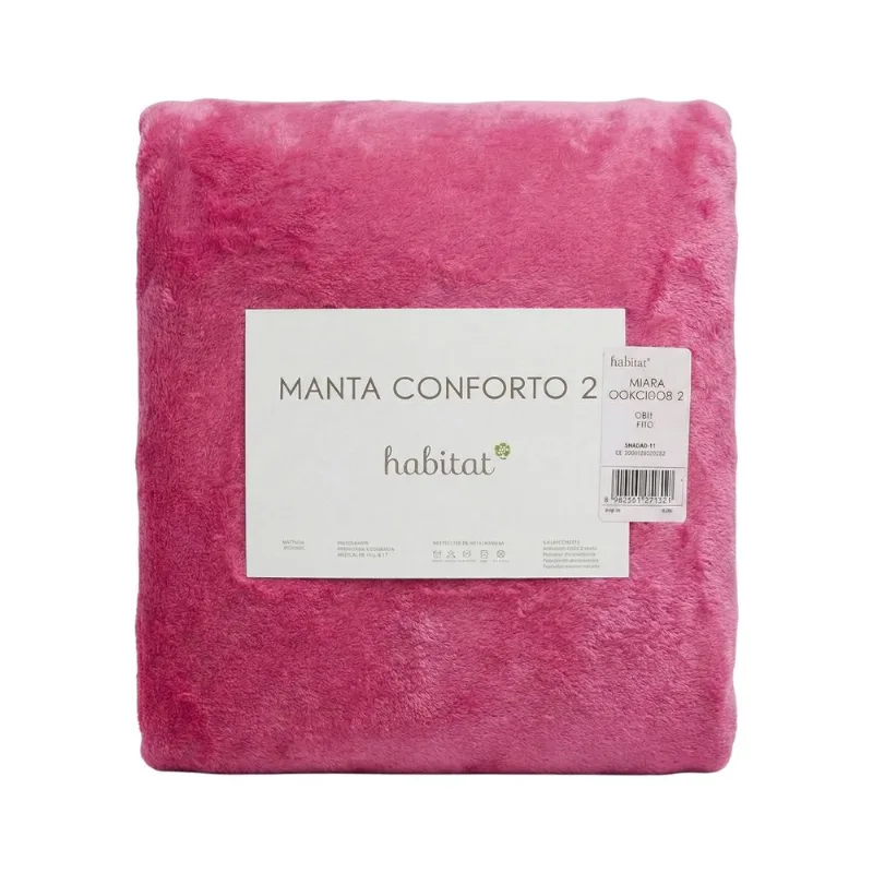 Manta King Habitat Conforto 2 240x260cm Rosa (MP) - HABITAT