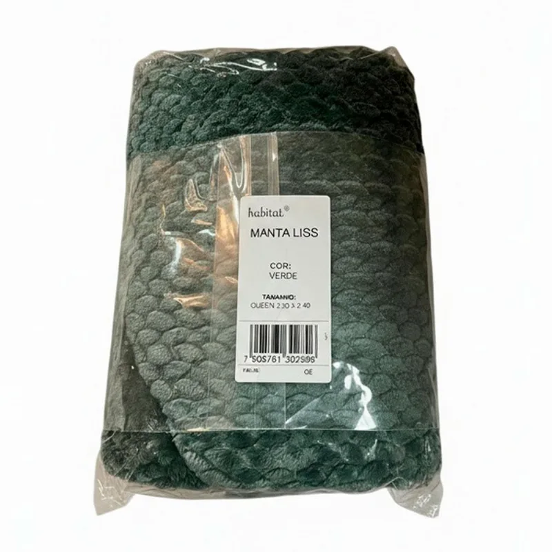 Manta Queen Habitat Liss 220x240cm Verde (MP)