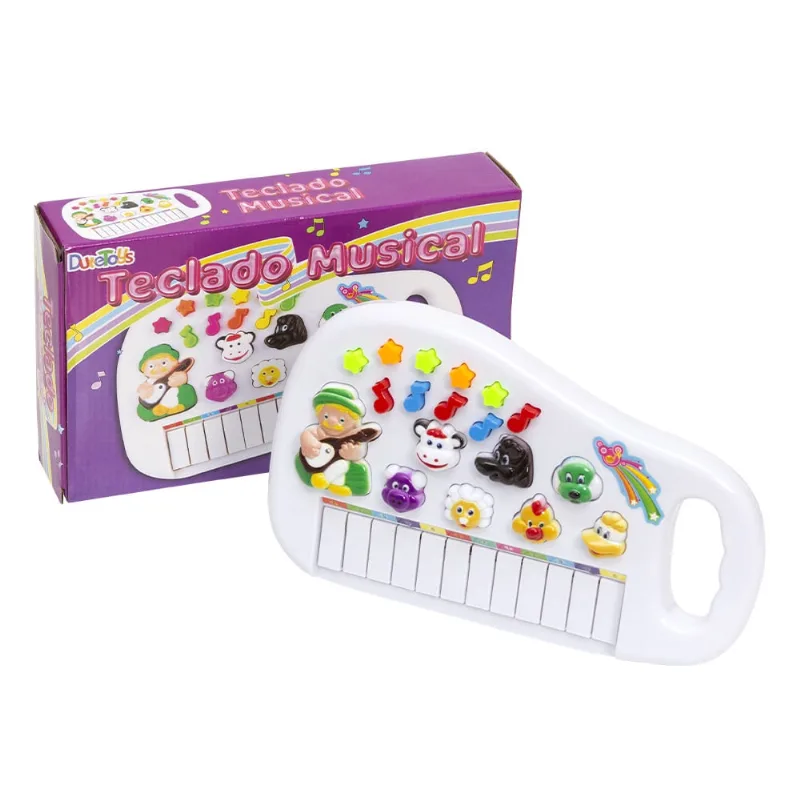 Piano Musical Infantil Bebê Criança Animais Branco Divertido
