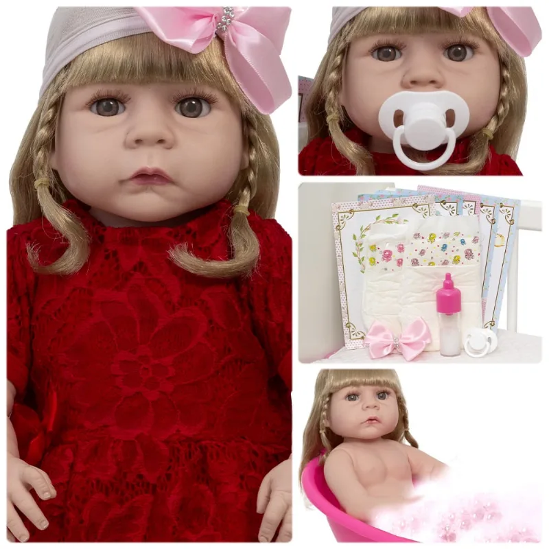 Bebê Reborn Menina Abigail Realista Silicone Pode Dar Banho