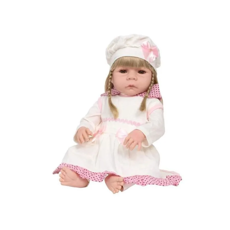 Boneca Reborn Bebê Loira Realista Fofinha Enxoval 13 Itens