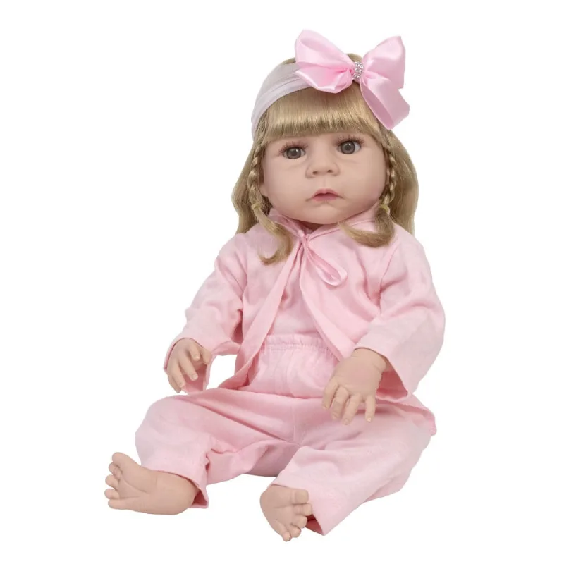 Bebê Estilo Reborn 100% Silicone Bolsa Enxoval