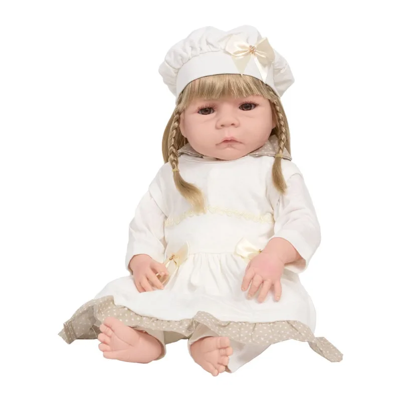 Bebê Estilo Reborn Menina Loira Com Vários Itens