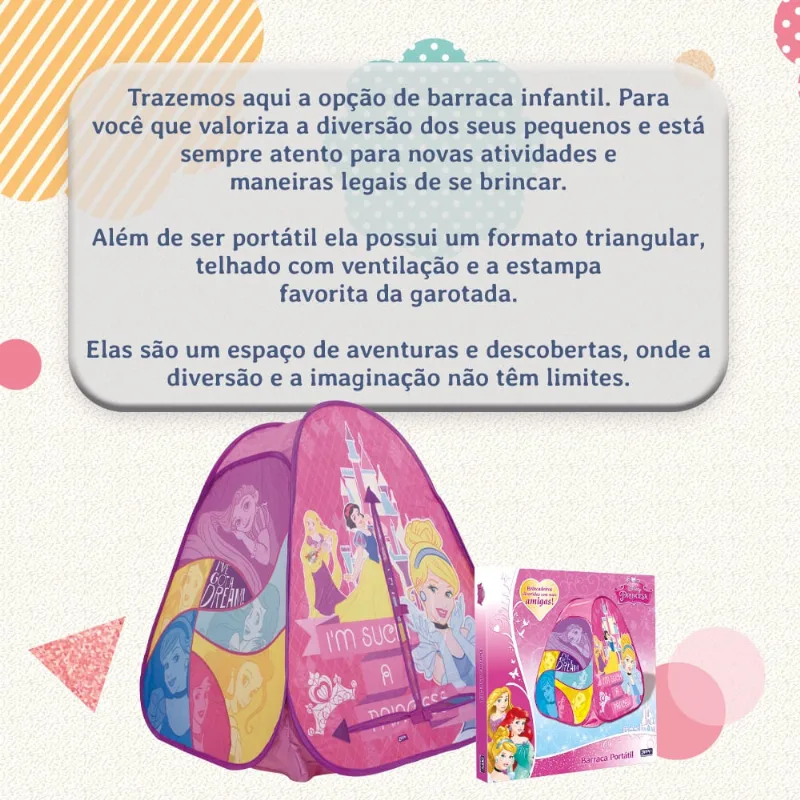 Barraca Infantil Menina Princesas Portátil 4638 Zippy Toys