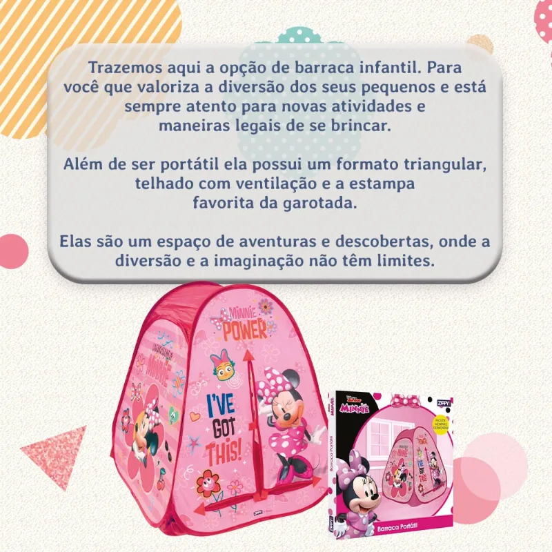 Barraca Infantil Menina Tenda Minnie Mouse 6930 Zippy Toys
