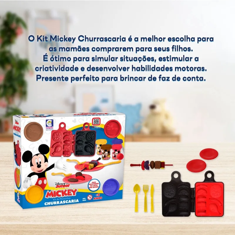 Churrascaria Mickey Conjunto Massinhas Infantil Para Modelar