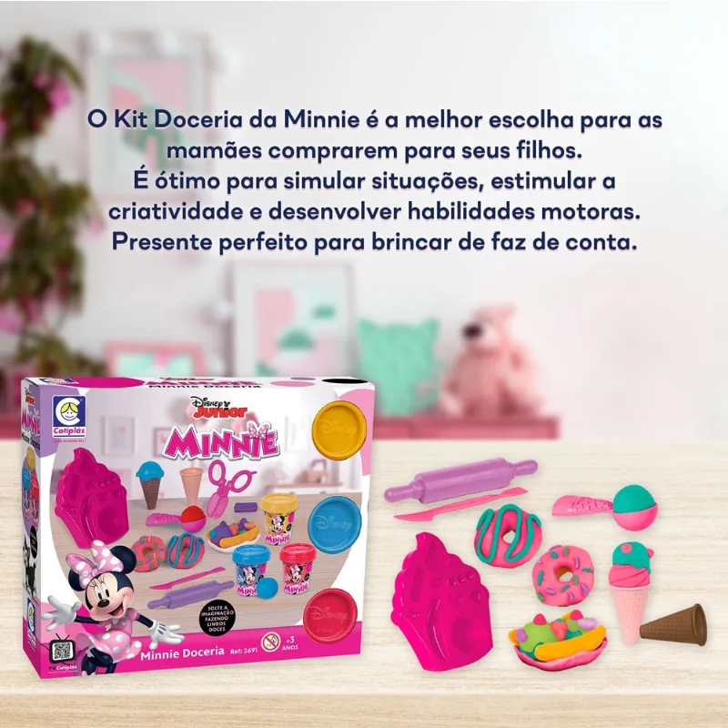 Doceria Minnie Mouse Kit Massinha de Modelar 2691 Cotiplás