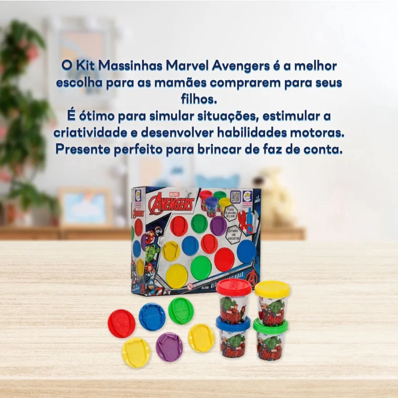 Kit Massinha Modelar Carimbo Marvel Avengers 2698 Cotiplás