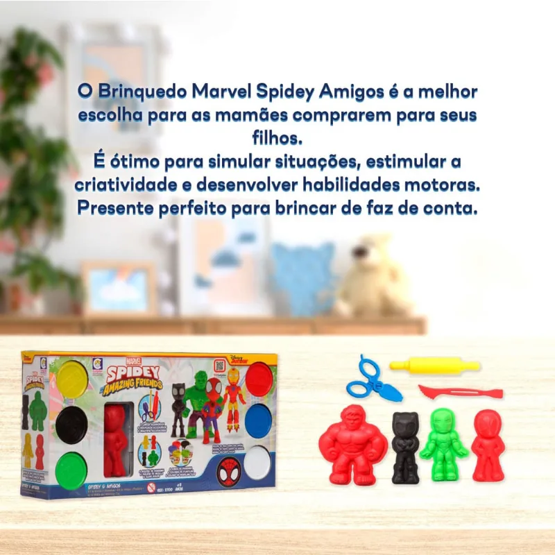 Kit Massinha Modelar Infantil Spidey Amigos 2700 Cotiplás