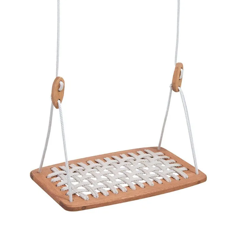 Balanço Garden Com Assento Em Corda Trançada Natural-bege - Decorise