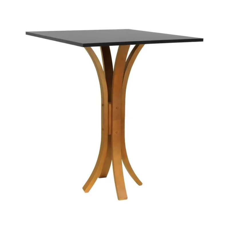 Mesa Bistrô Valencia Quadrada MDF Laqueado Amêndoa e Preto Decorise - Decorise - Agro