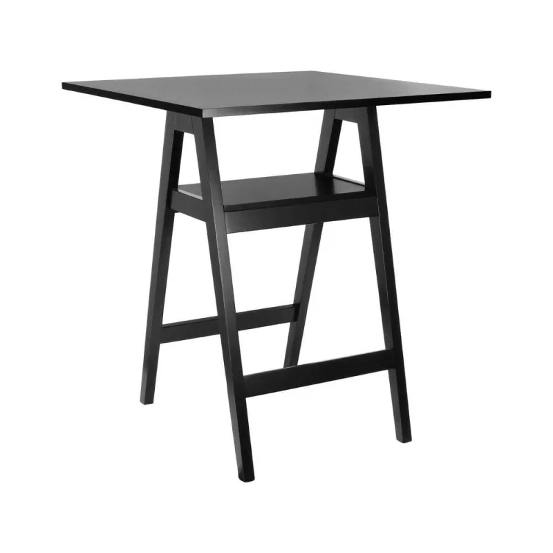 Mesa Bistrô Miami sem Porta Madeira Maciça e MDF 80CM Preto Decorise - Decorise