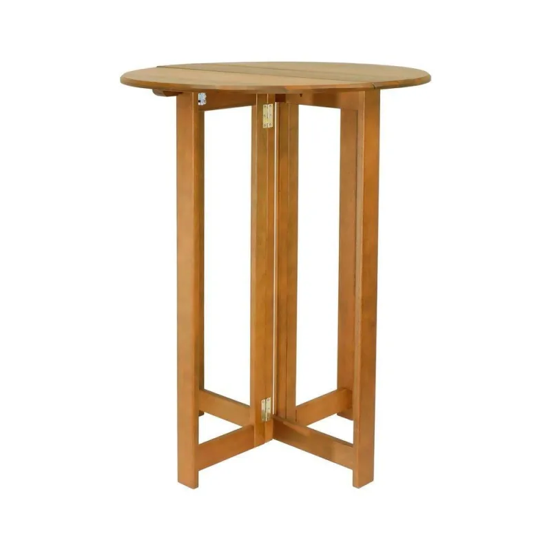 Mesa Bistrô Malibu Redonda Tampo Madeira Maciça Estrutura Eucalipto Dobrável Amêndoa Decorise 79CM - Decorise