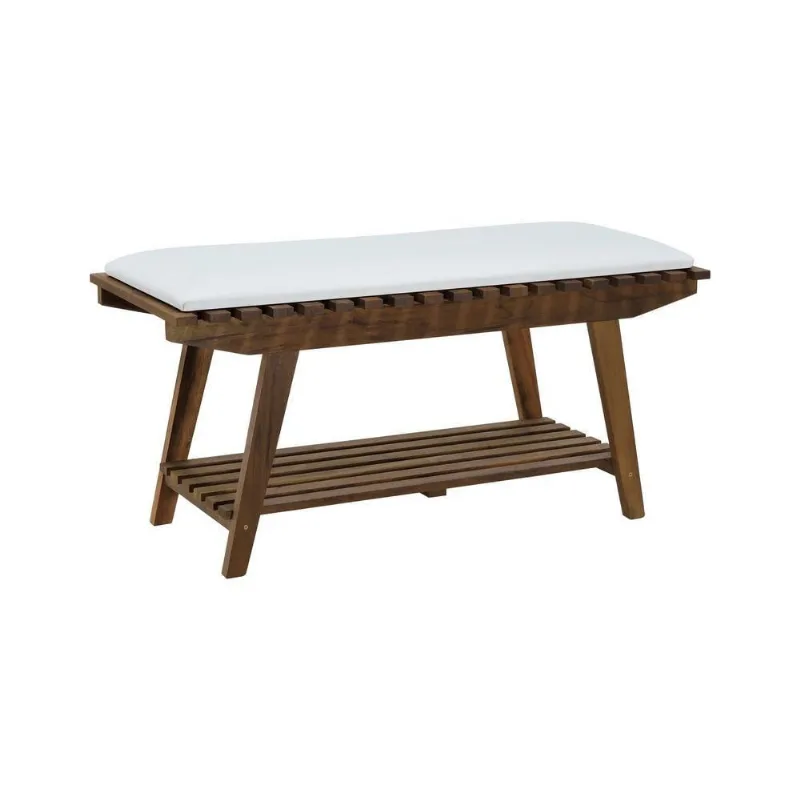 Banco Sapateira 1 Prateleira 100CM Madeira Imbuia Maciça Decorise - Decorise